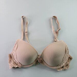 Victoria's Secret Lace Trim Adjustable Strap Underwire Push Up Bra 34A Women